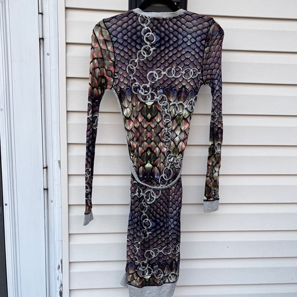 Custo Barcelona Ladies Multicolor Scaled Long Sleeve Button Cardigan-S - Picture 7 of 7